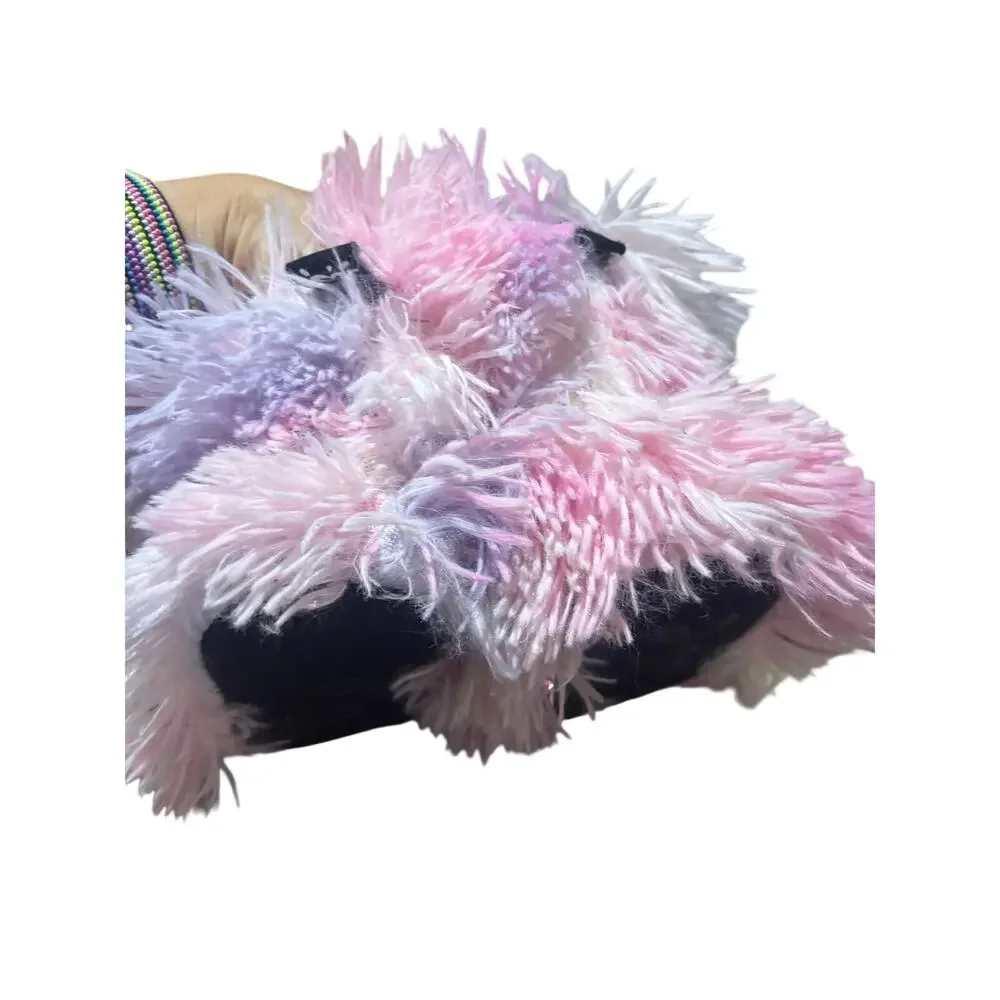 Justice furry monster slippers shaggie boots like new nwot fluffy tie dye